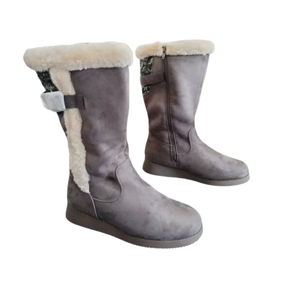 Dream Pairs Womens Mid-Calf Snow Boots With Faux Fur & Adjustable Buckle Size 9 - Picture 8 of 11